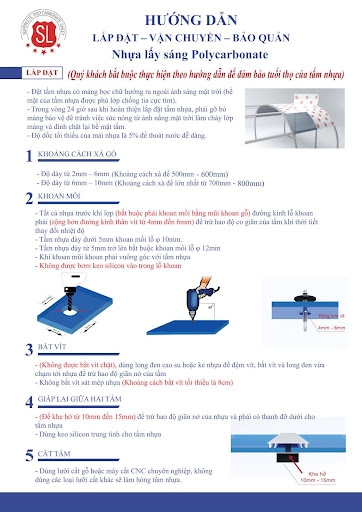 Thi công tấm Polycarbonate đặc ruột - Vinaspc